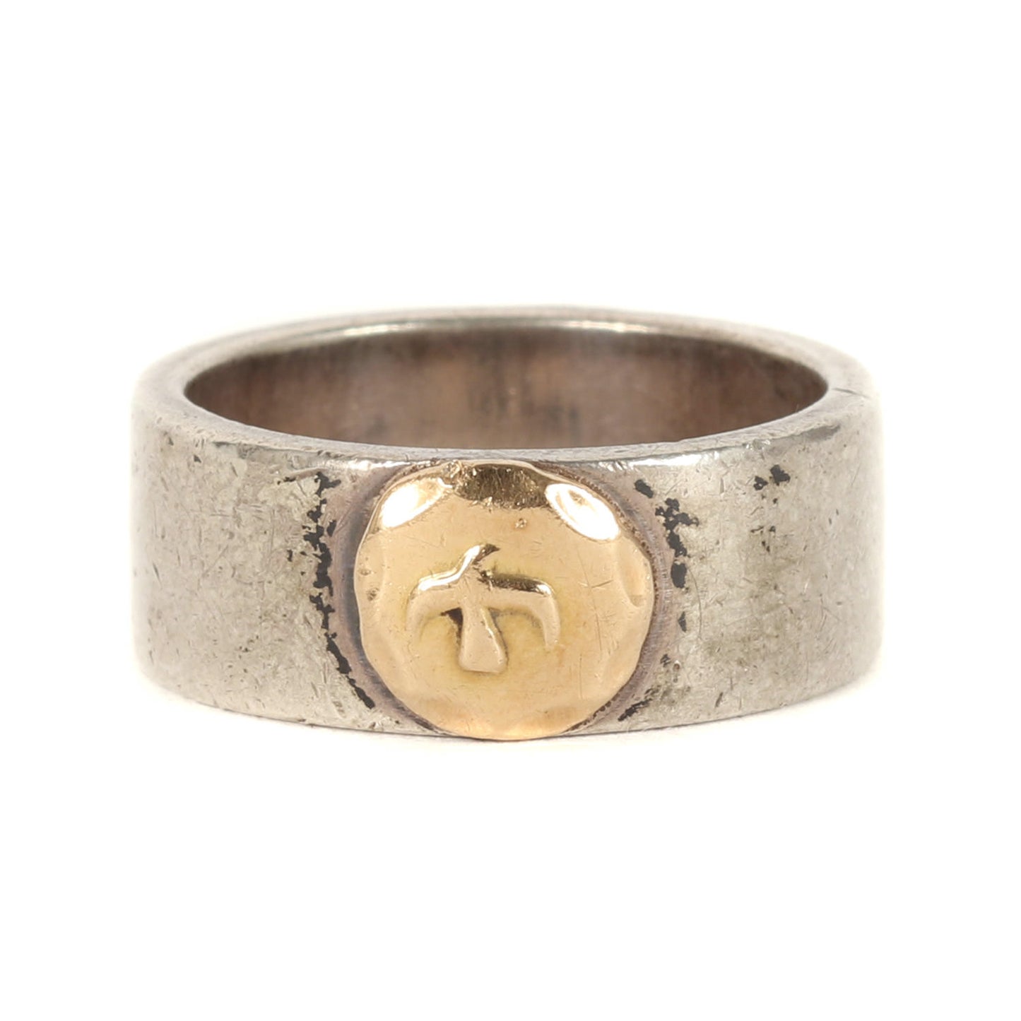 金メタル付き 平打ちリング