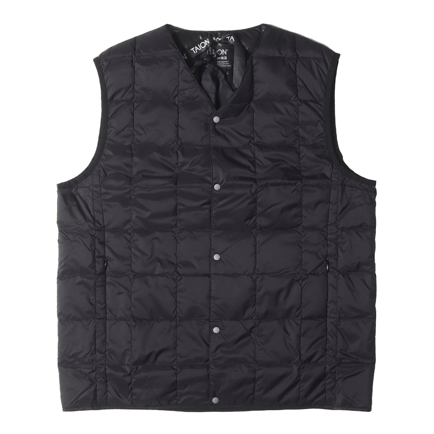 ベーシック Vネックボタン インナー ダウンベスト