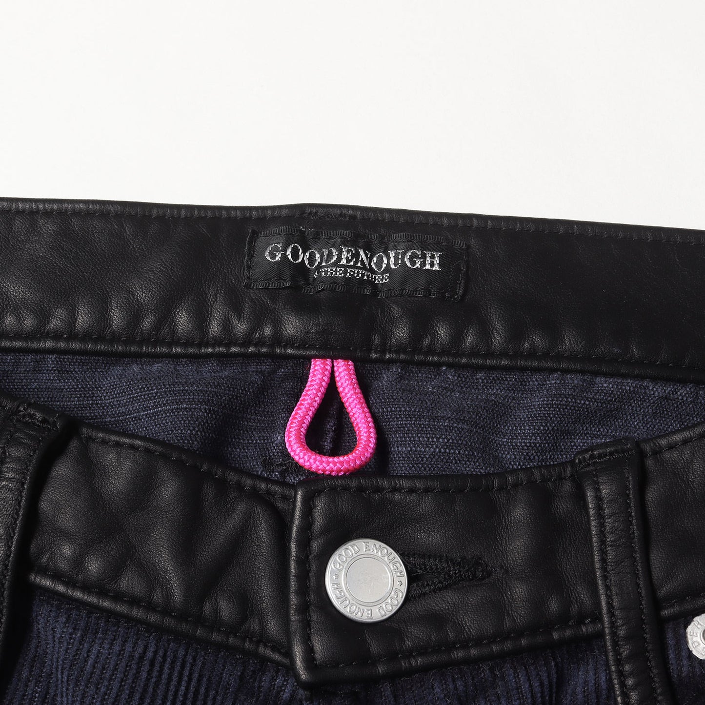 レザーコンビ コーデュロイパンツ