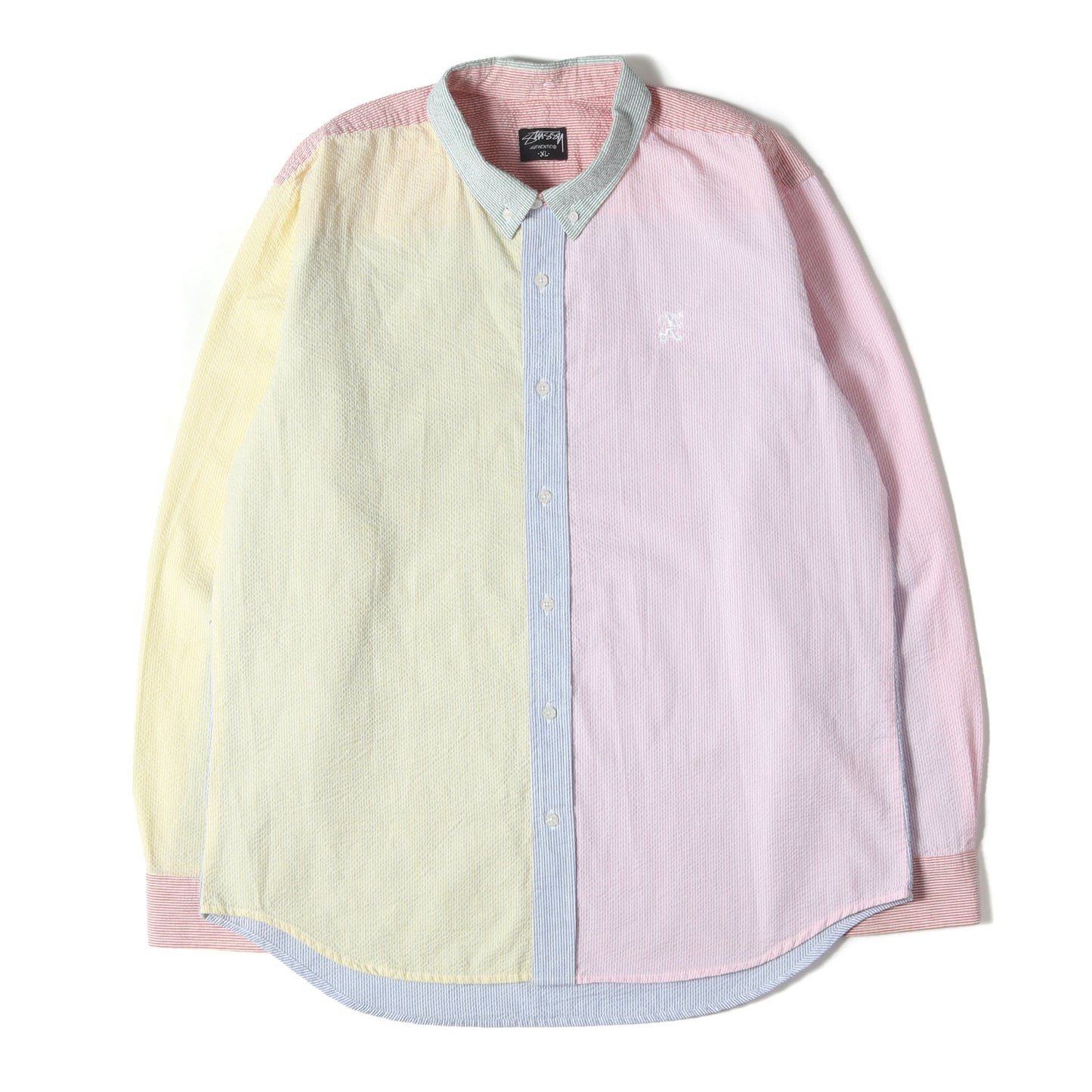 00s クレイジーカラー シアサッカー ストライプ ボタンダウンシャツ