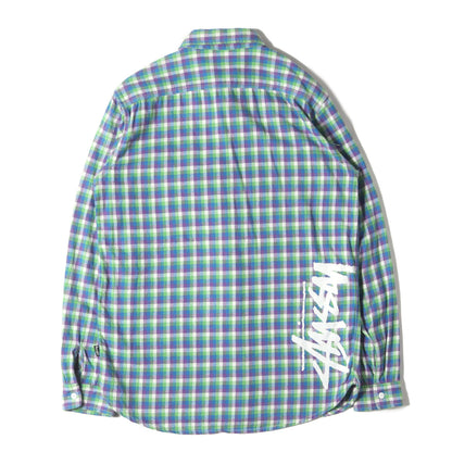 00s ストックロゴ チェック フランネルシャツ