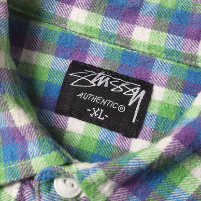 00s ストックロゴ チェック フランネルシャツ