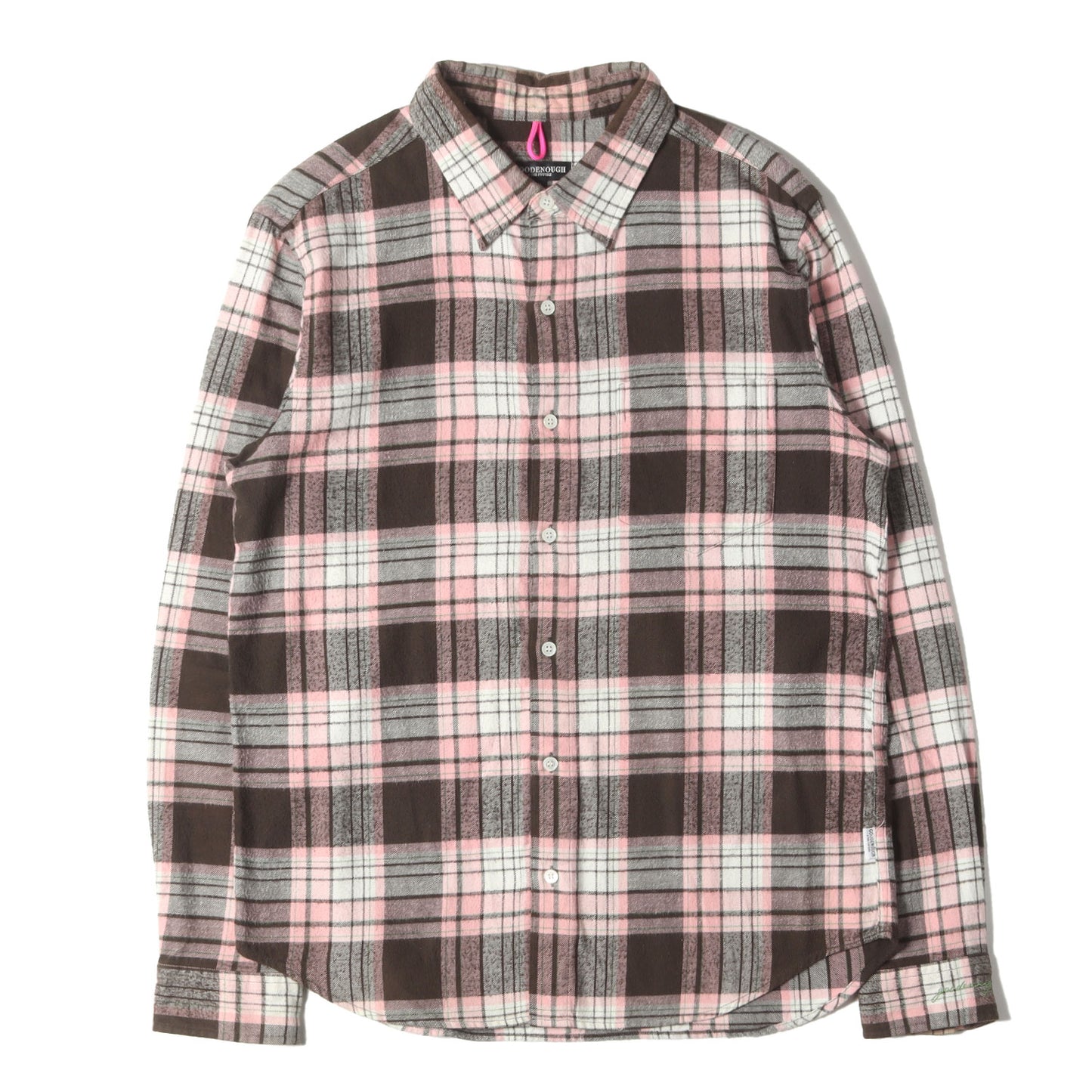 袖ジップ付き チェック フランネルシャツ