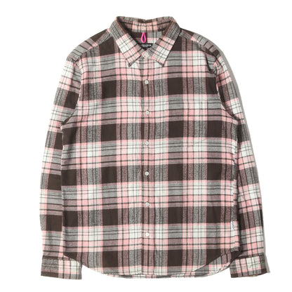 袖ジップ付き チェック フランネルシャツ