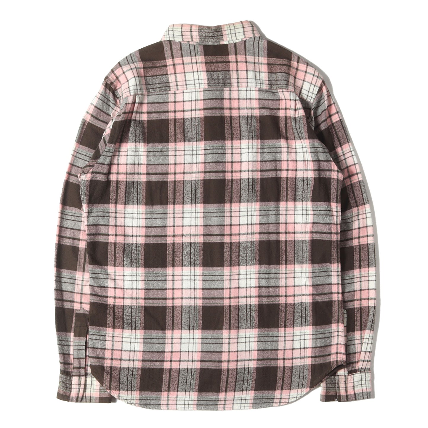 袖ジップ付き チェック フランネルシャツ