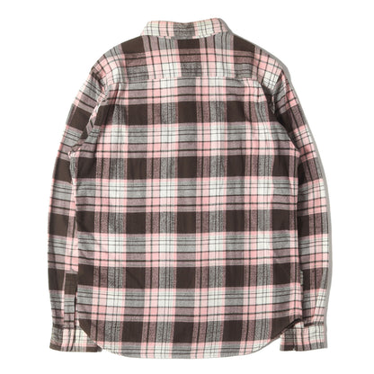 袖ジップ付き チェック フランネルシャツ