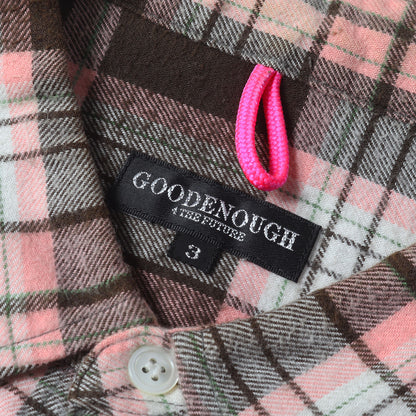 袖ジップ付き チェック フランネルシャツ