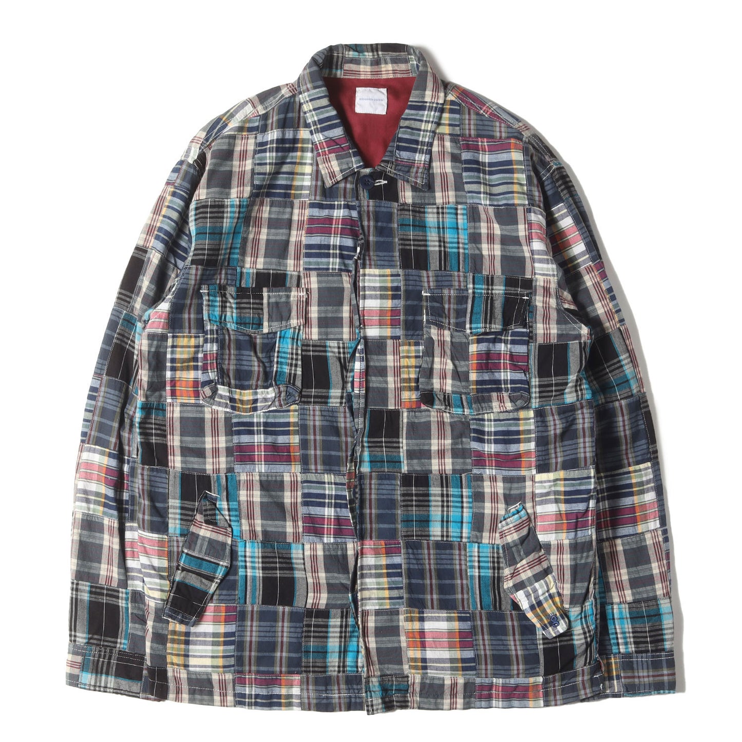 00s マドラスチェック パッチワーク シャツジャケット