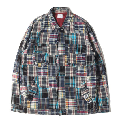 00s マドラスチェック パッチワーク シャツジャケット