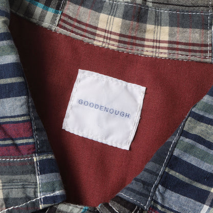 00s マドラスチェック パッチワーク シャツジャケット