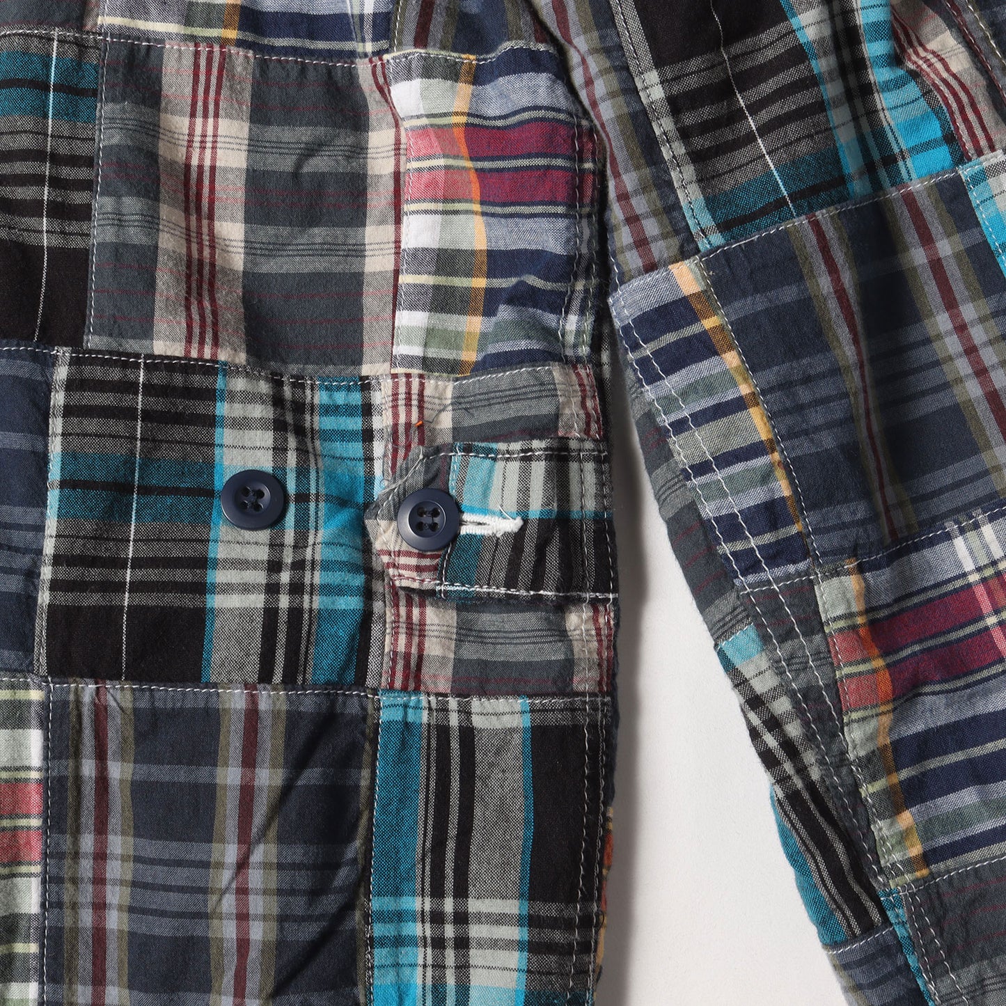 00s マドラスチェック パッチワーク シャツジャケット