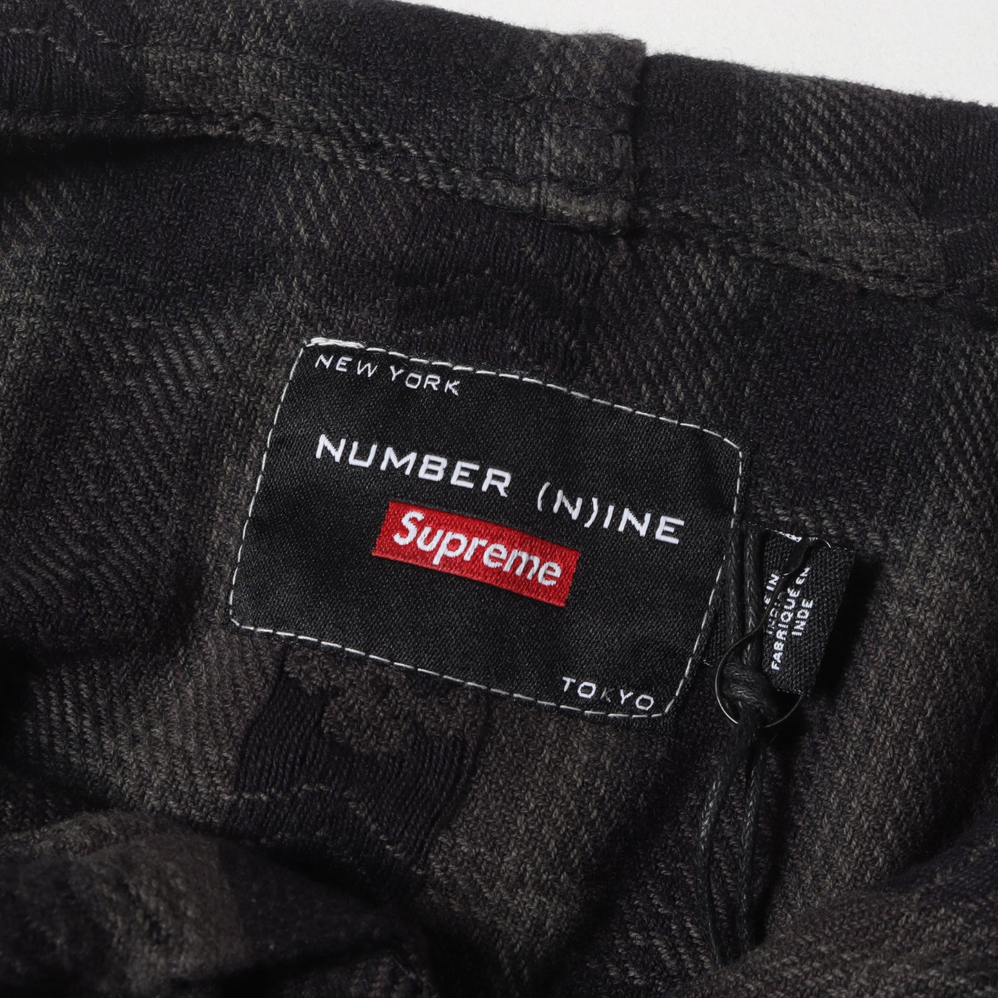 25AW ×NUMBER (N)INE ドクロ柄 フード付き チェック フランネルシャツ(Hooded Flannel Shirt)