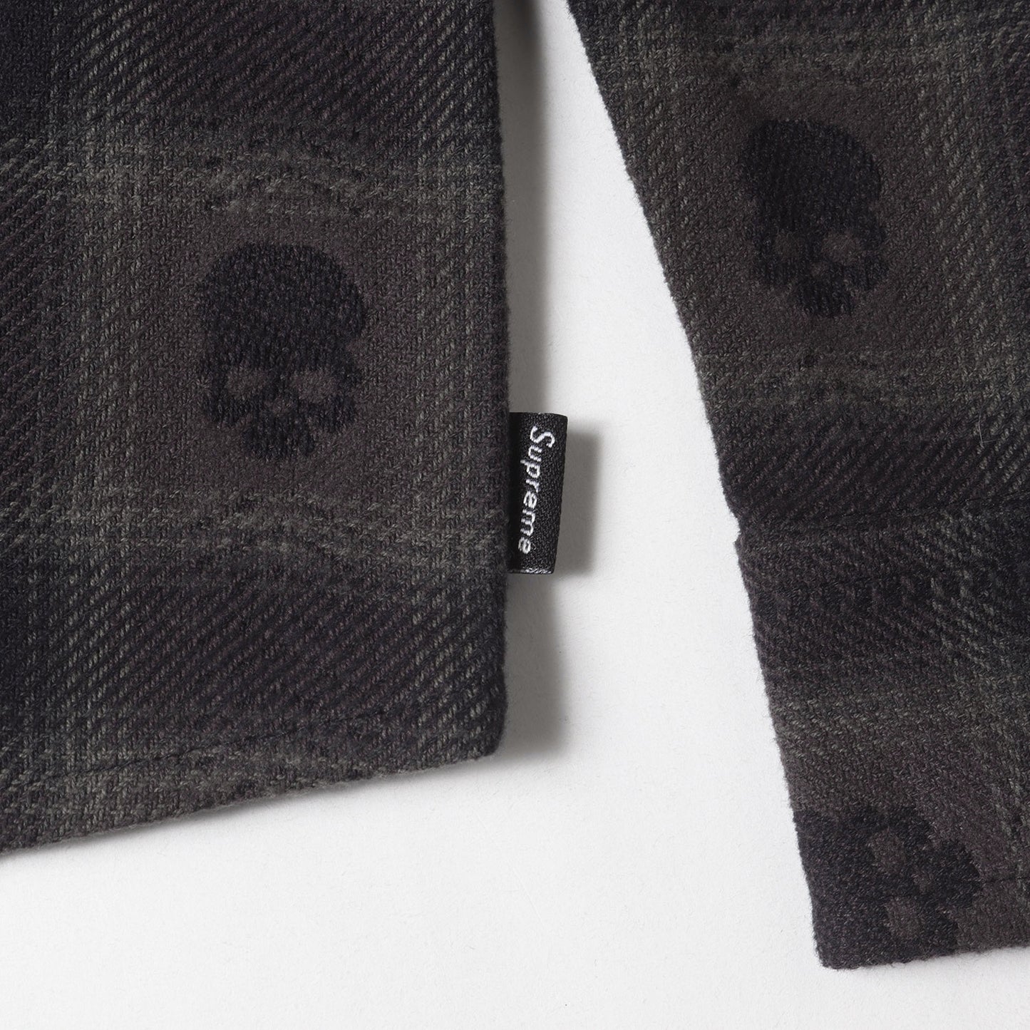 25AW ×NUMBER (N)INE ドクロ柄 フード付き チェック フランネルシャツ(Hooded Flannel Shirt)