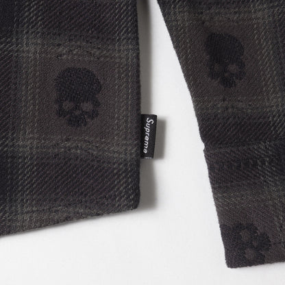 25AW ×NUMBER (N)INE ドクロ柄 フード付き チェック フランネルシャツ(Hooded Flannel Shirt)