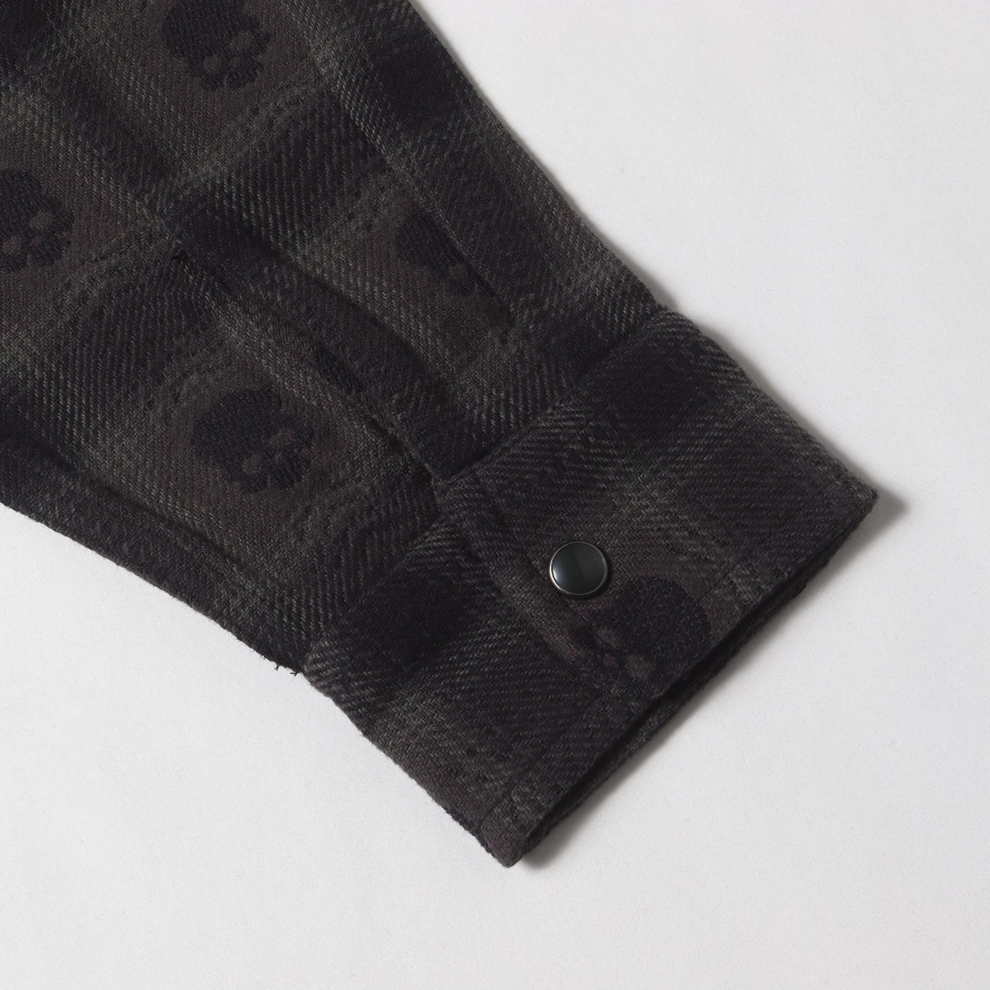 25AW ×NUMBER (N)INE ドクロ柄 フード付き チェック フランネルシャツ(Hooded Flannel Shirt)