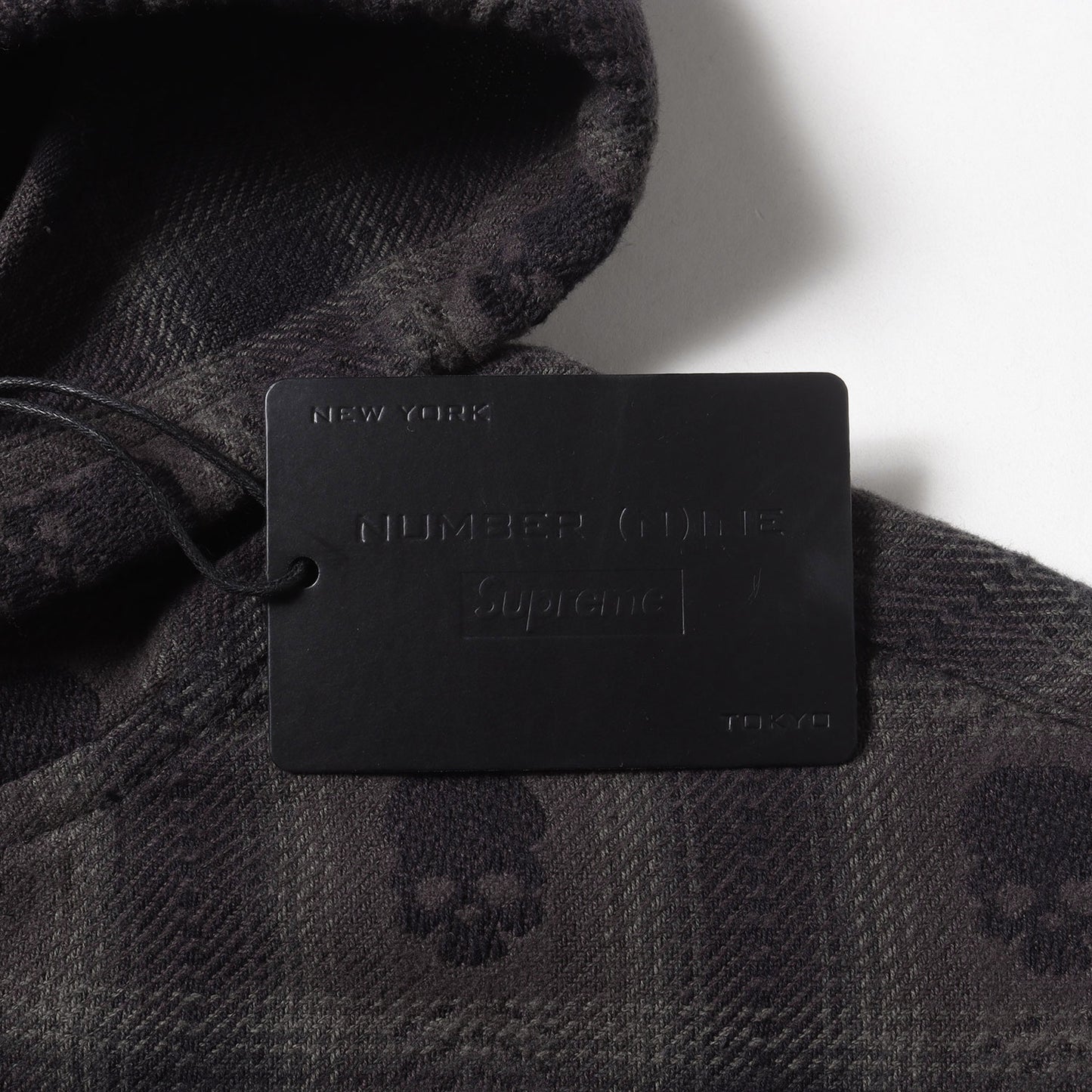 25AW ×NUMBER (N)INE ドクロ柄 フード付き チェック フランネルシャツ(Hooded Flannel Shirt)