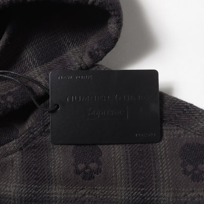 25AW ×NUMBER (N)INE ドクロ柄 フード付き チェック フランネルシャツ(Hooded Flannel Shirt)