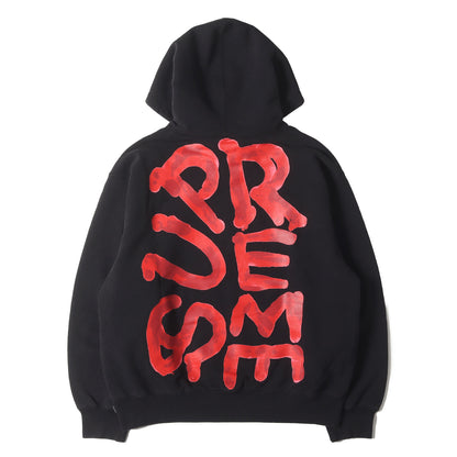 24SS ウォッシュ加工 ペイントロゴ スウェットパーカー(Paint Hooded Sweatshirt)