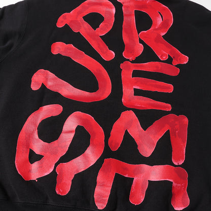 24SS ウォッシュ加工 ペイントロゴ スウェットパーカー(Paint Hooded Sweatshirt)