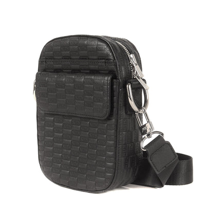 23AW エンボス モノグラム レザー ショルダーバッグ(Utility Crossbody in Saffiano Leather)