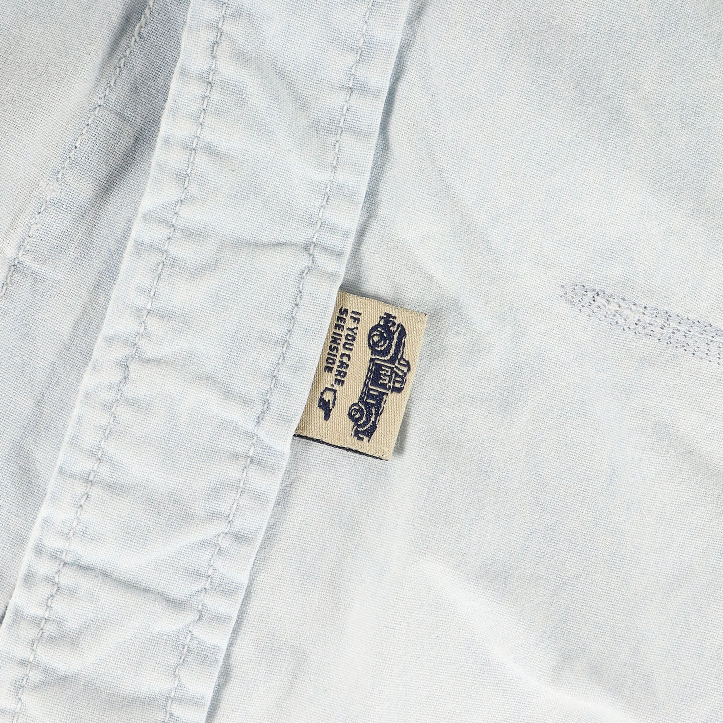 [三ツ星タグ] 90s ガチャポケット シャンブレー ボタンシャツ