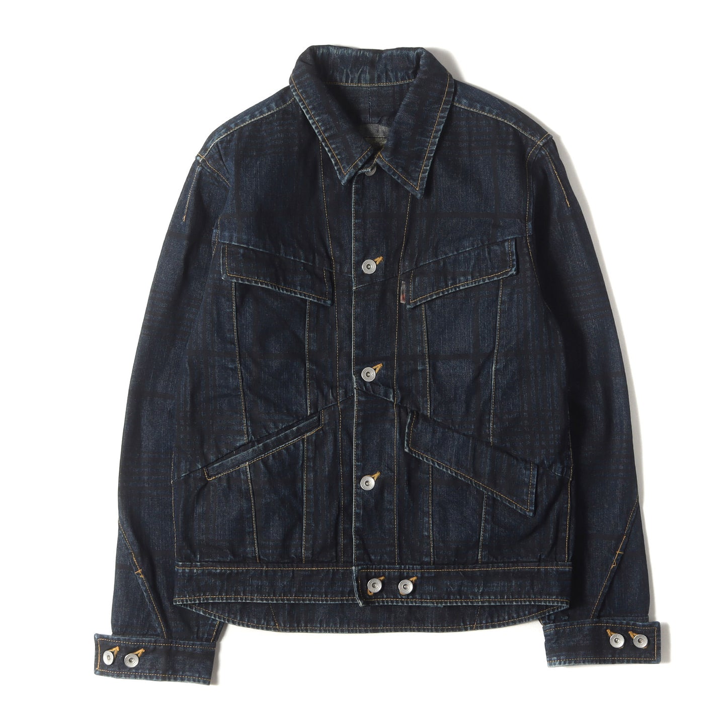 00s チェックプリント デニムジャケット