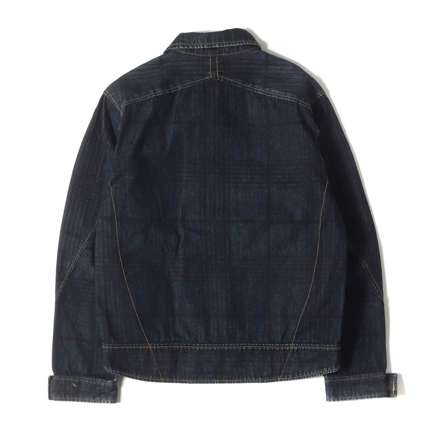 00s チェックプリント デニムジャケット