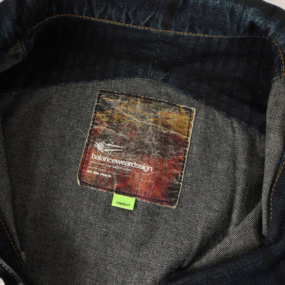 00s チェックプリント デニムジャケット