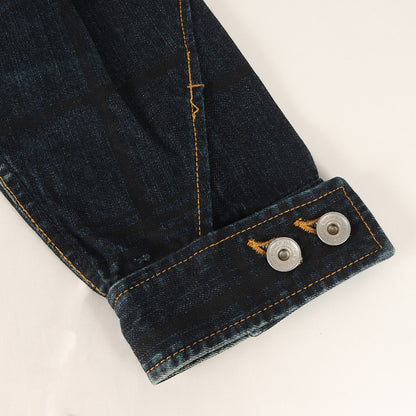 00s チェックプリント デニムジャケット