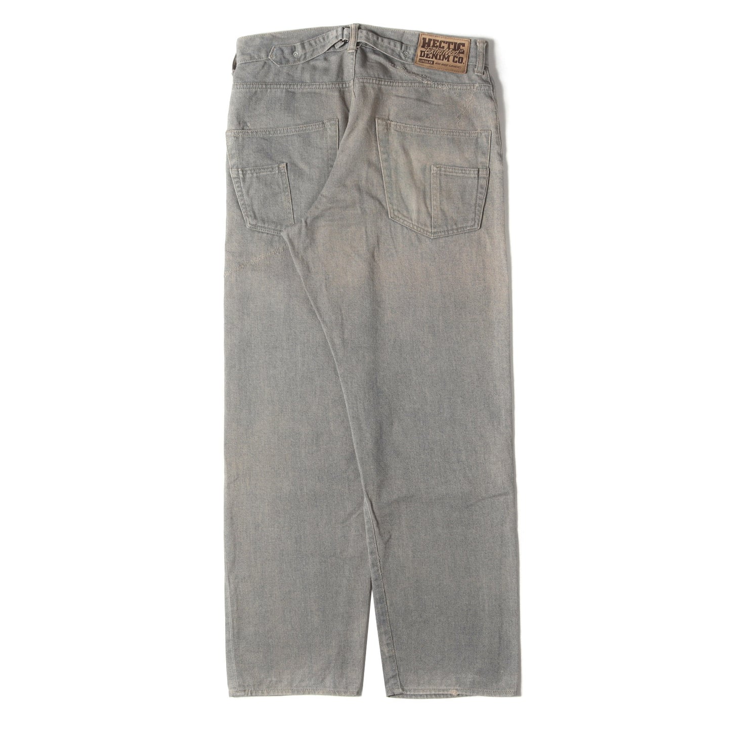 00s ダメージ加工 シンチバック付き ニードルステッチ デニムパンツ