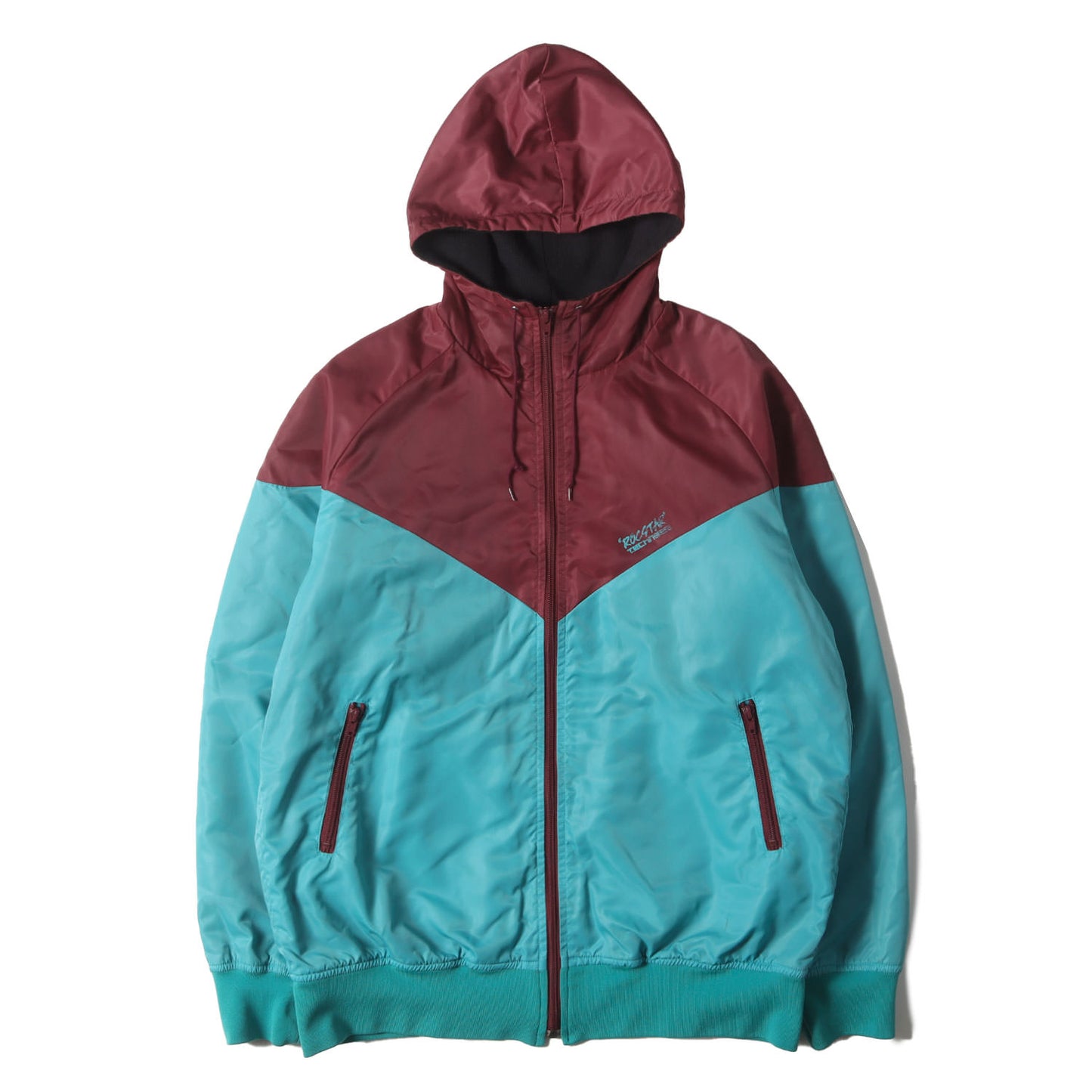 00s 2トーン 裏地フリース ナイロン ジップ ジャケット