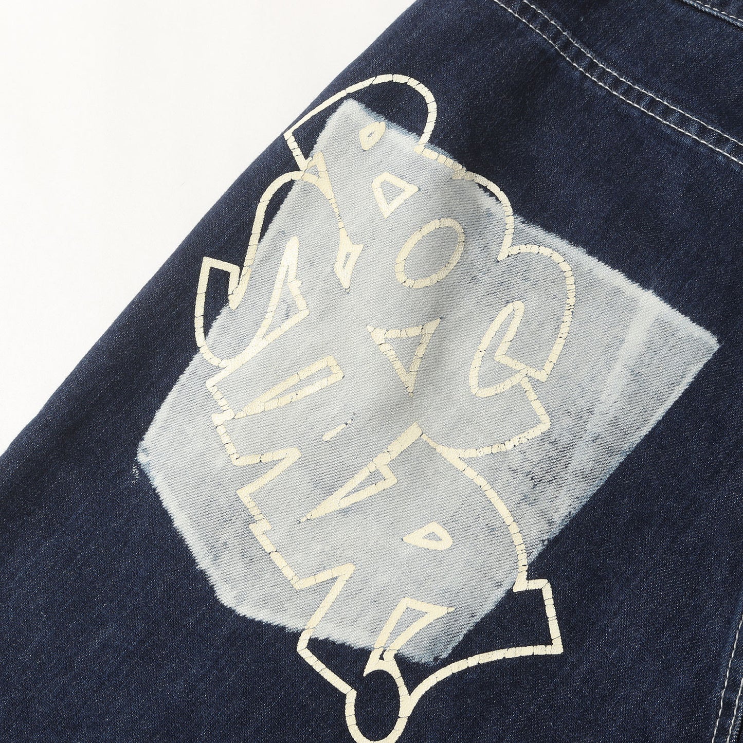 00s ブランドロゴ 逆ブリーチ デニムパンツ
