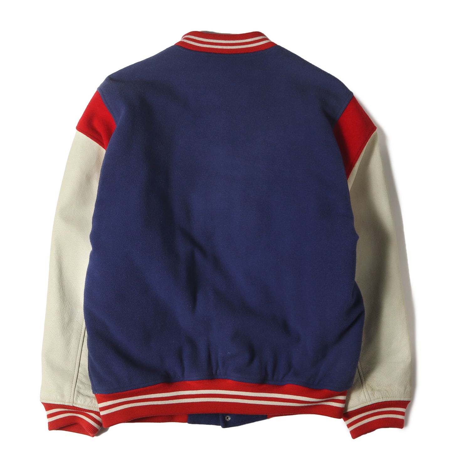 00s トリコロール 袖レザー メルトンスタジャン