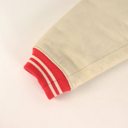 00s トリコロール 袖レザー メルトンスタジャン