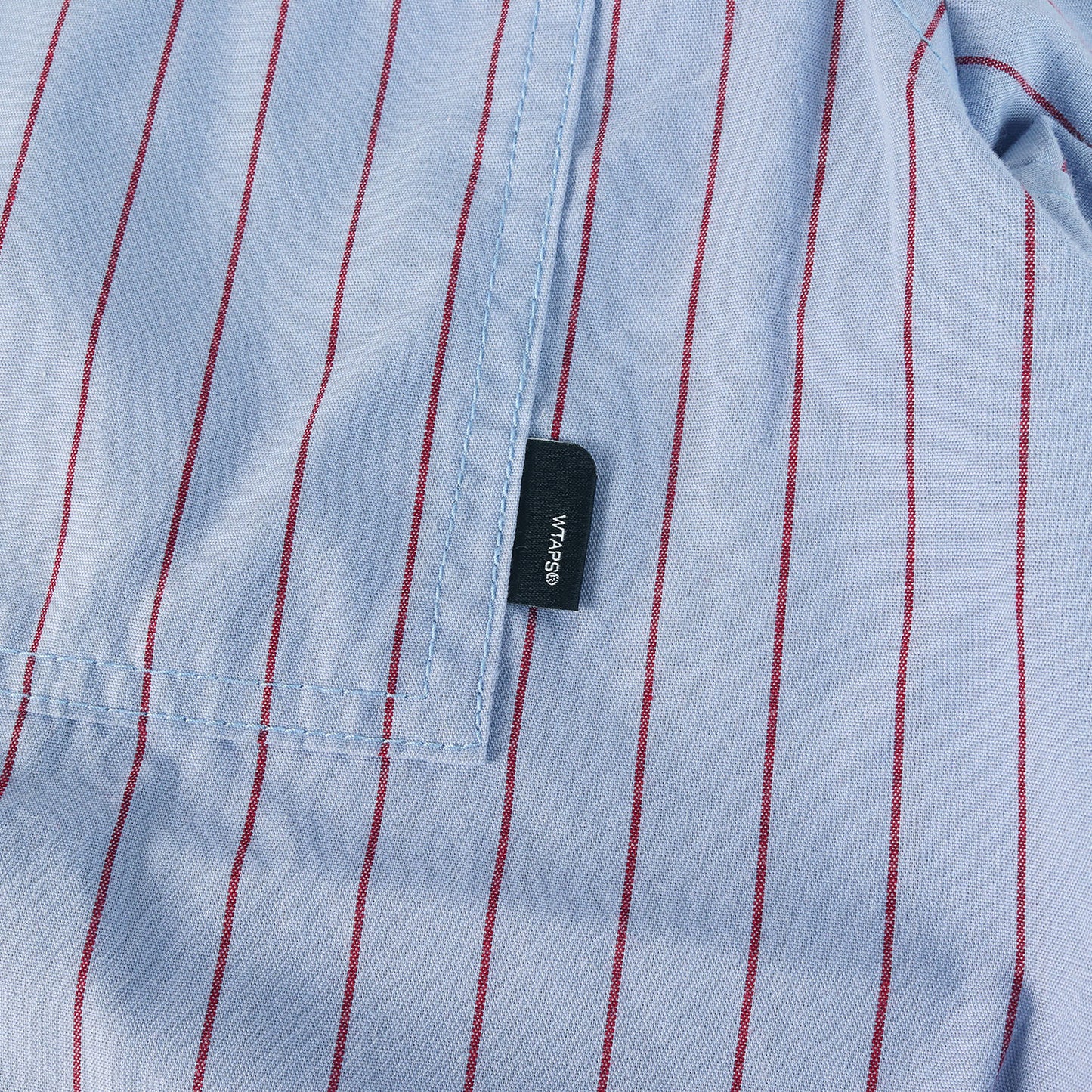 ワッペン付き ストライプ オープンカラー ワーク 半袖シャツ(SODA S/S)