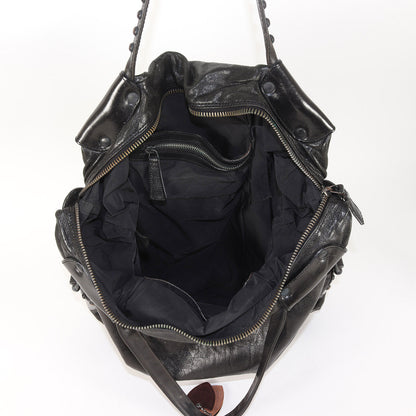 スタッズ付き オールレザー トートバッグ