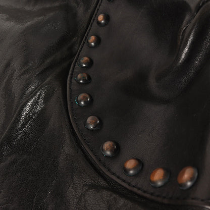 スタッズ付き オールレザー トートバッグ