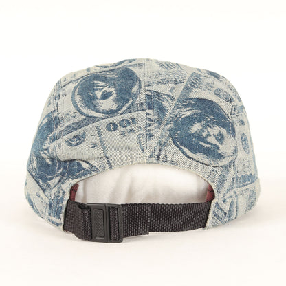100ドル札柄 ジャガードデニム BOXロゴ キャンプキャップ(100 Dollar Bill Camp Cap)