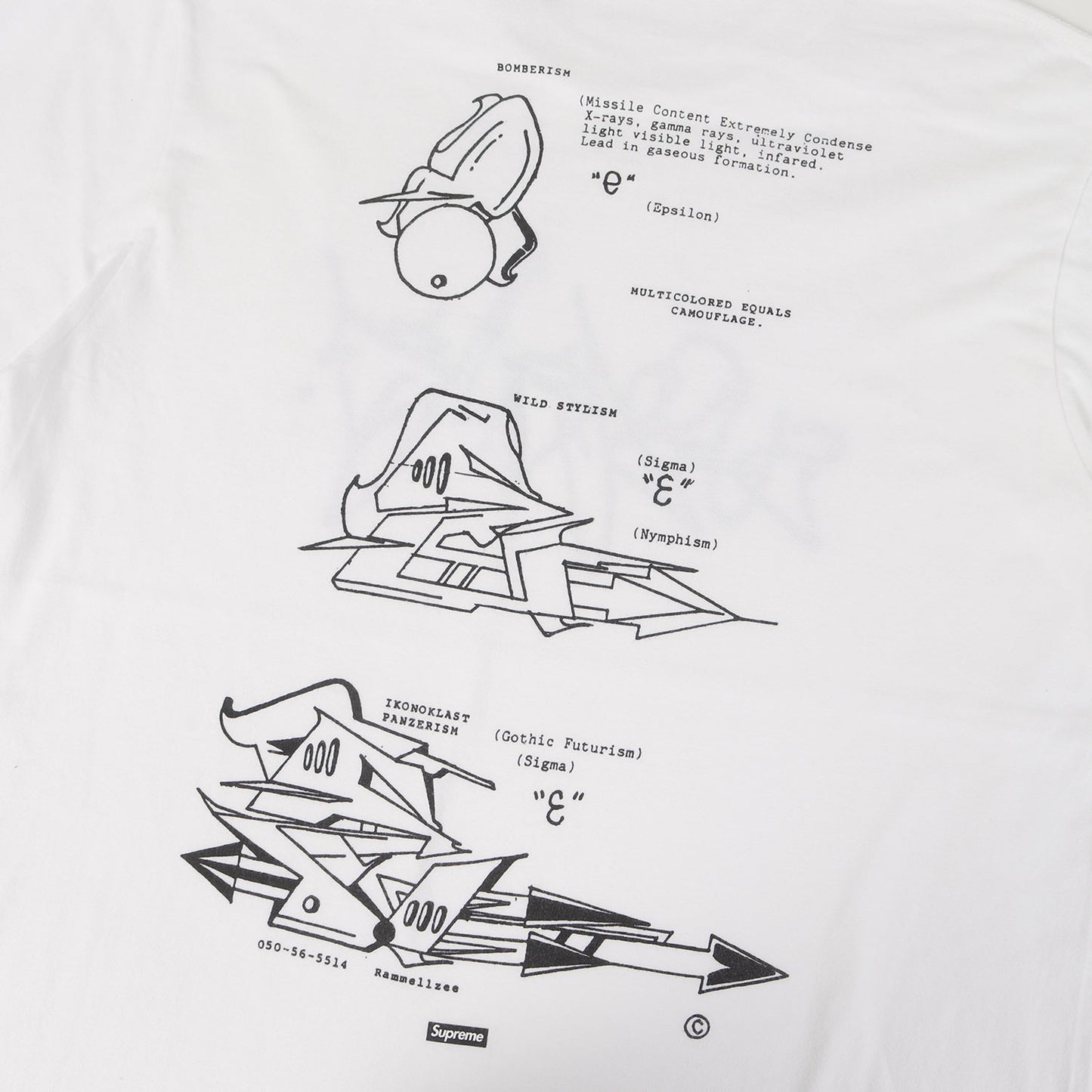 20SS ×Rammellzee グラフィック Tシャツ(Tag Tee)