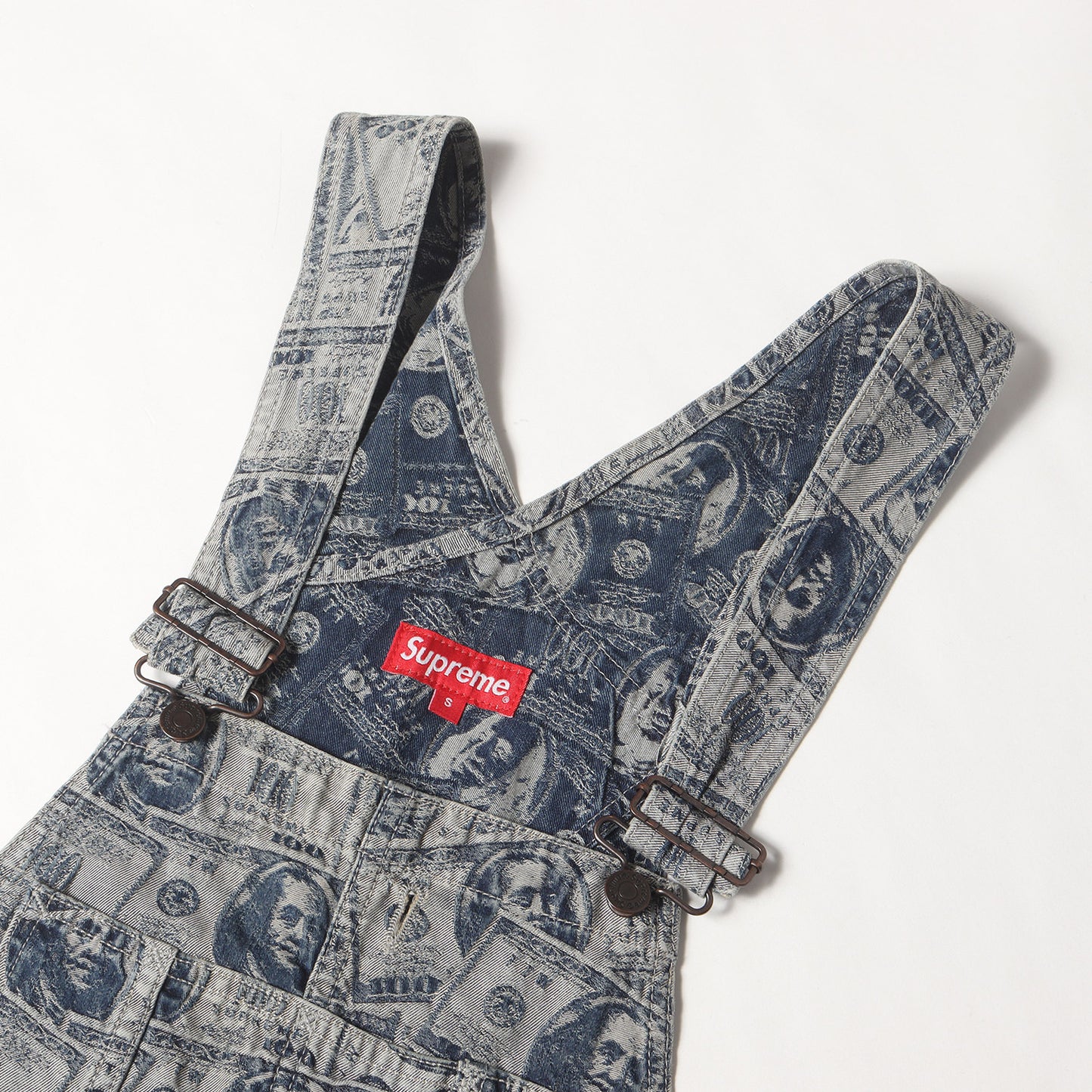 100ドル札柄 ジャガード デニム オーバーオール(100 Dollar Bill Overalls)