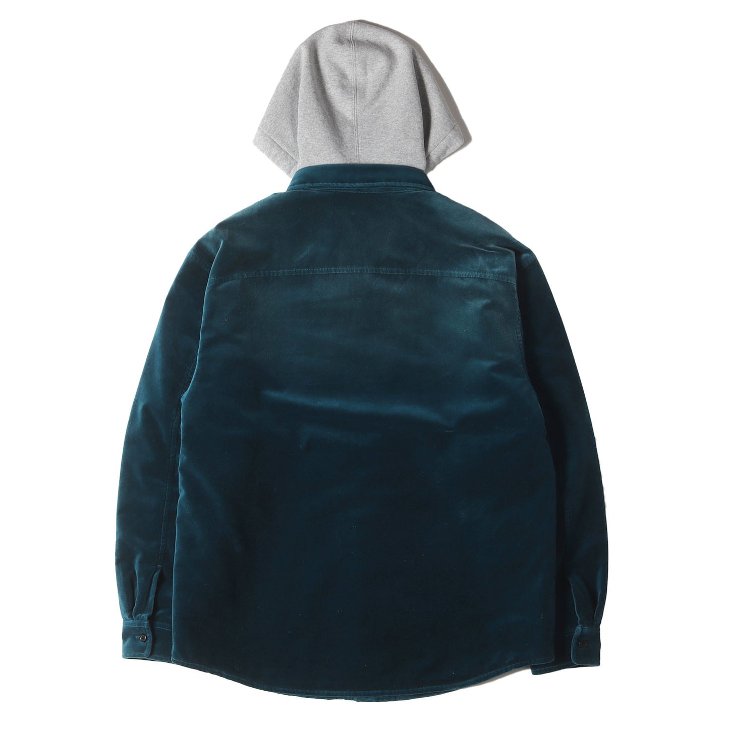 25AW フード付き 裏地キルティング ベルベット シャツ(Quilted Lined Hooded Velvet Shirt)