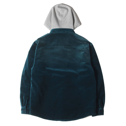 25AW フード付き 裏地キルティング ベルベット シャツ(Quilted Lined Hooded Velvet Shirt)