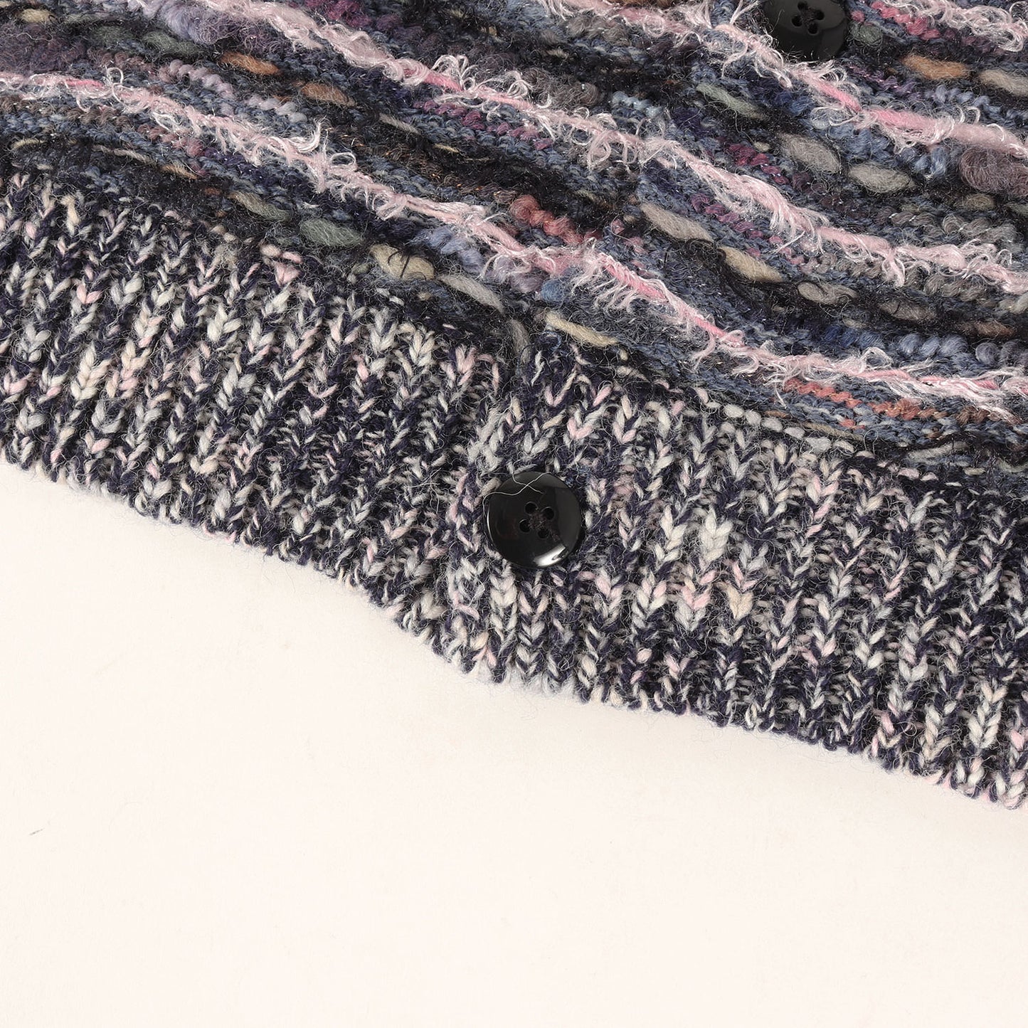 25AW テクスチャード ボーダー ニット カーディガン(Textured Cardigan)