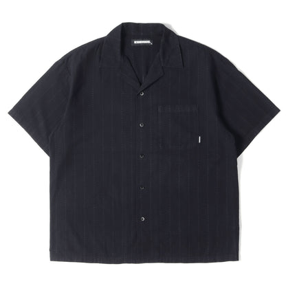22SS ドビー ストライプ オープンカラーシャツ ワーク 半袖シャツ(DOBBY / C-SHIRT . SS)