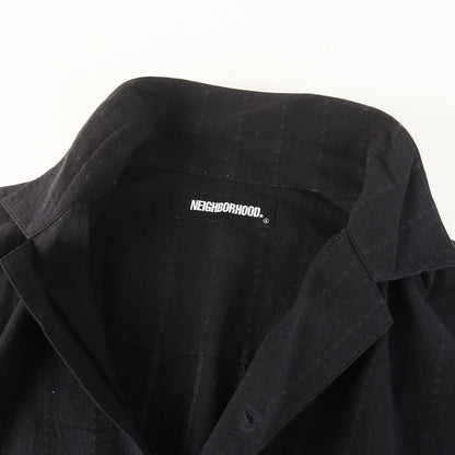 22SS ドビー ストライプ オープンカラーシャツ ワーク 半袖シャツ(DOBBY / C-SHIRT . SS)
