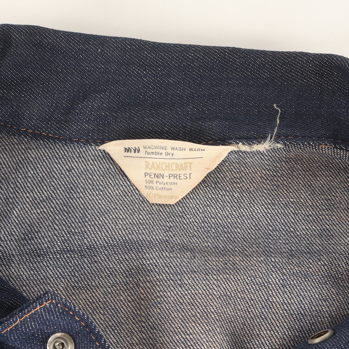[濃紺 短丈ボックス] 70s バットダイ デニムジャケット J.C.Penney RANCH CRAFT