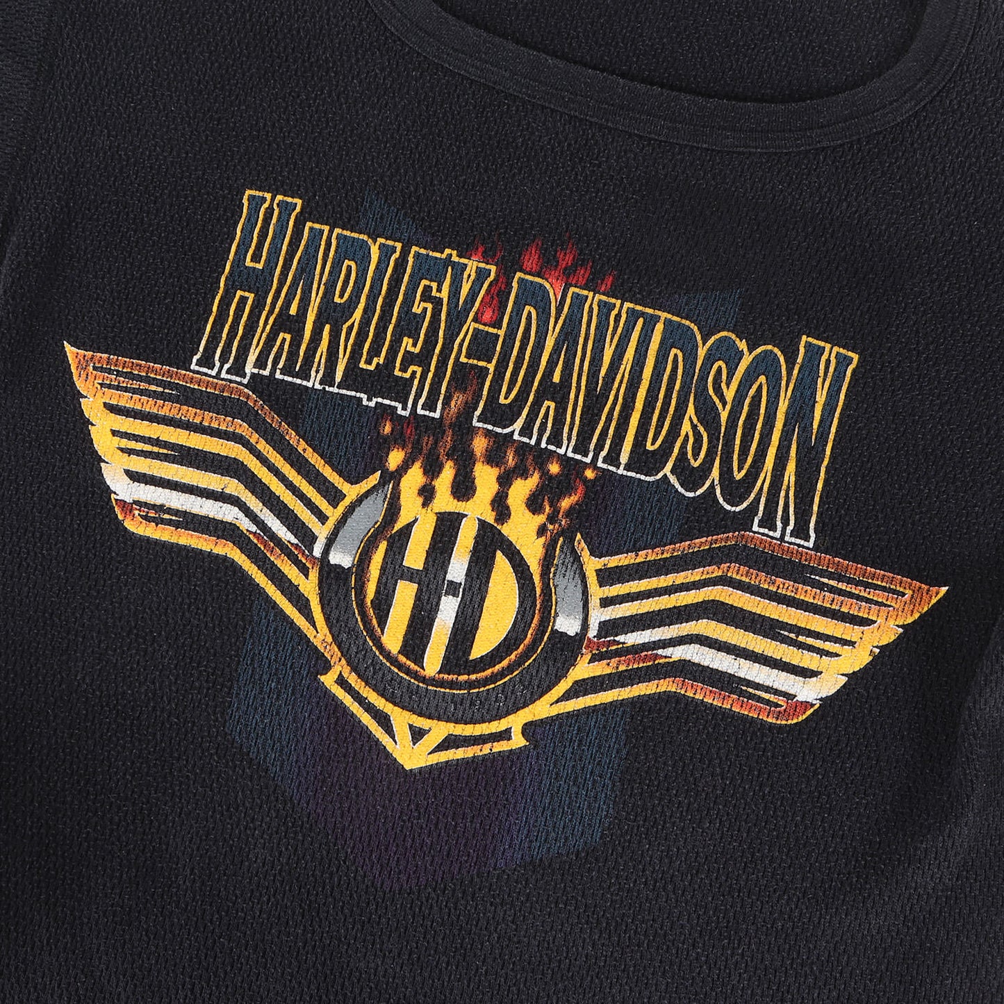 90s 4面プリント 袖フレイム ウイングエンブレム サーマル ロングスリーブ Tシャツ USA製