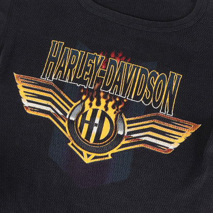 90s 4面プリント 袖フレイム ウイングエンブレム サーマル ロングスリーブ Tシャツ USA製