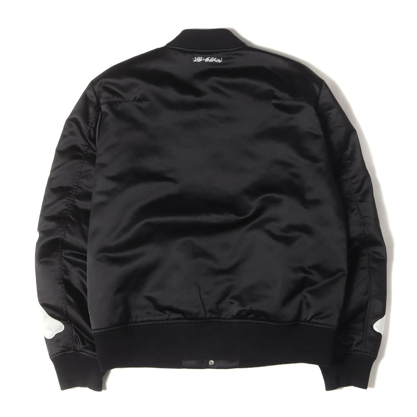 袖ボーンパッチ 裏地音符柄 ナイロンサテン スタジャン