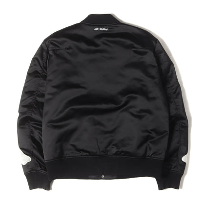 袖ボーンパッチ 裏地音符柄 ナイロンサテン スタジャン